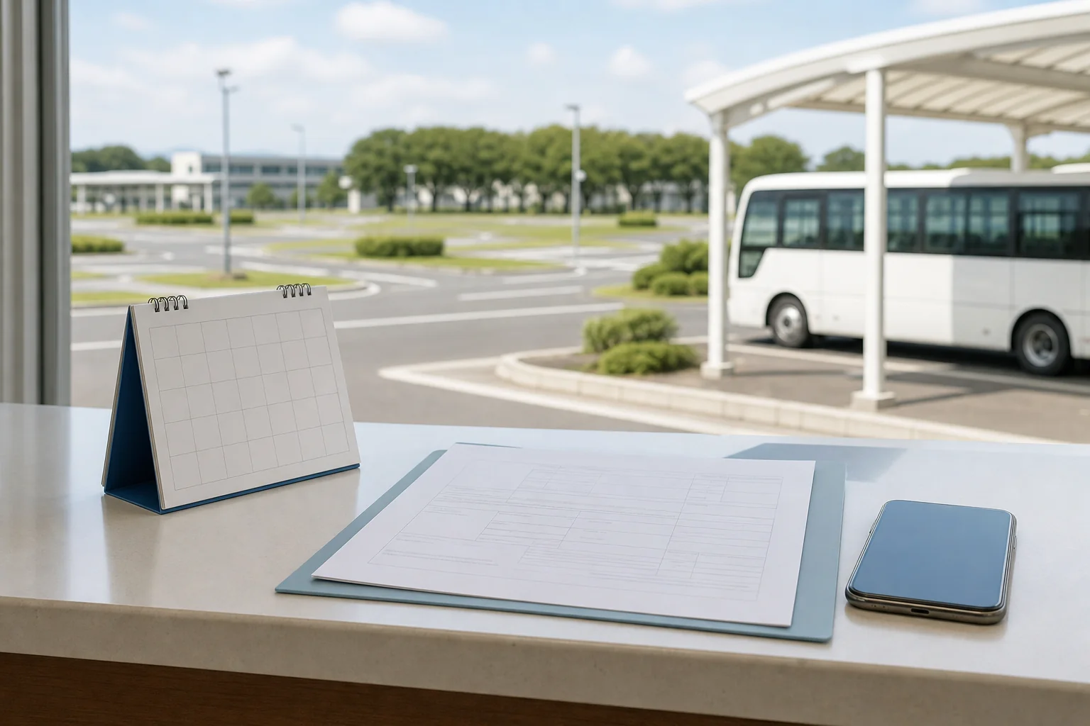 車校を移る前に今の車校と新しい車校の両方に確かめる様子の写真