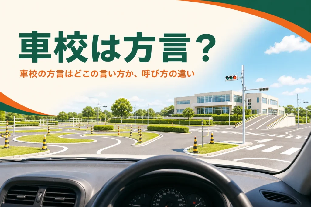 車校は方言なのか、地域ごとの呼び方の違いを紹介する記事のアイキャッチ。自動車学校のコース