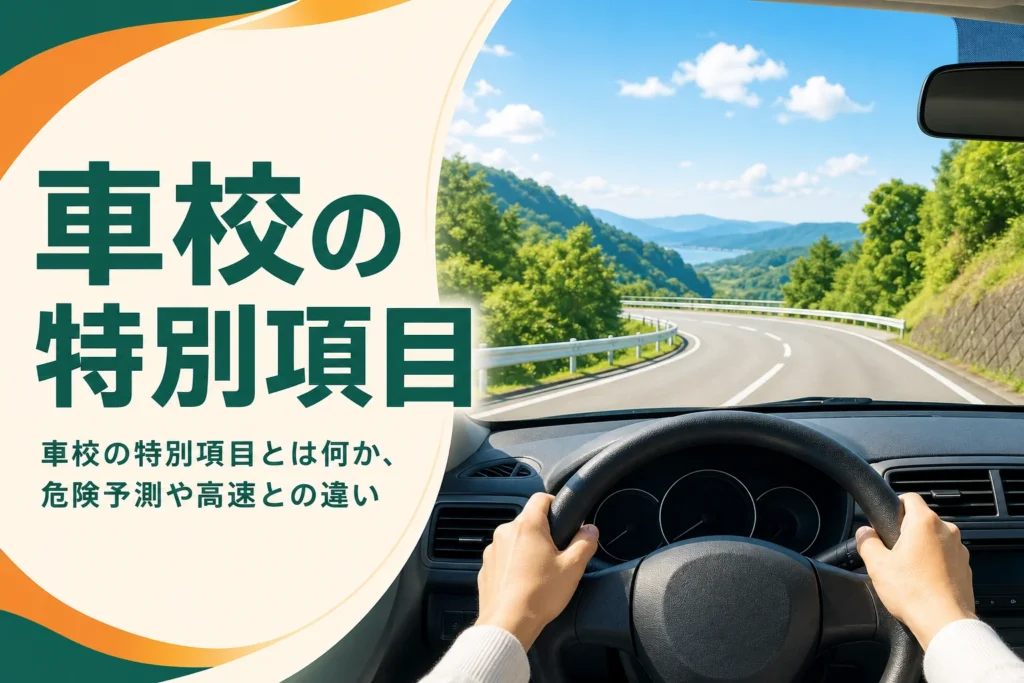 車校の特別項目で走るような山道を教習車の運転席から見たアイキャッチ